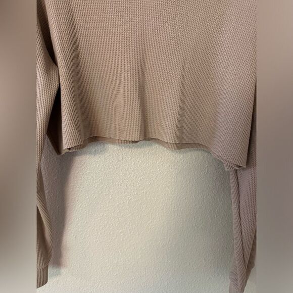 LNA Malo Waffle Henley Sz S Taupe - Picture 4 of 8
